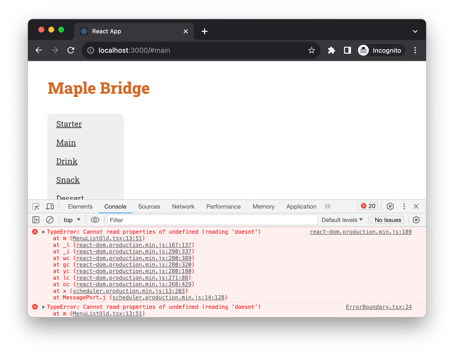 Error boundary