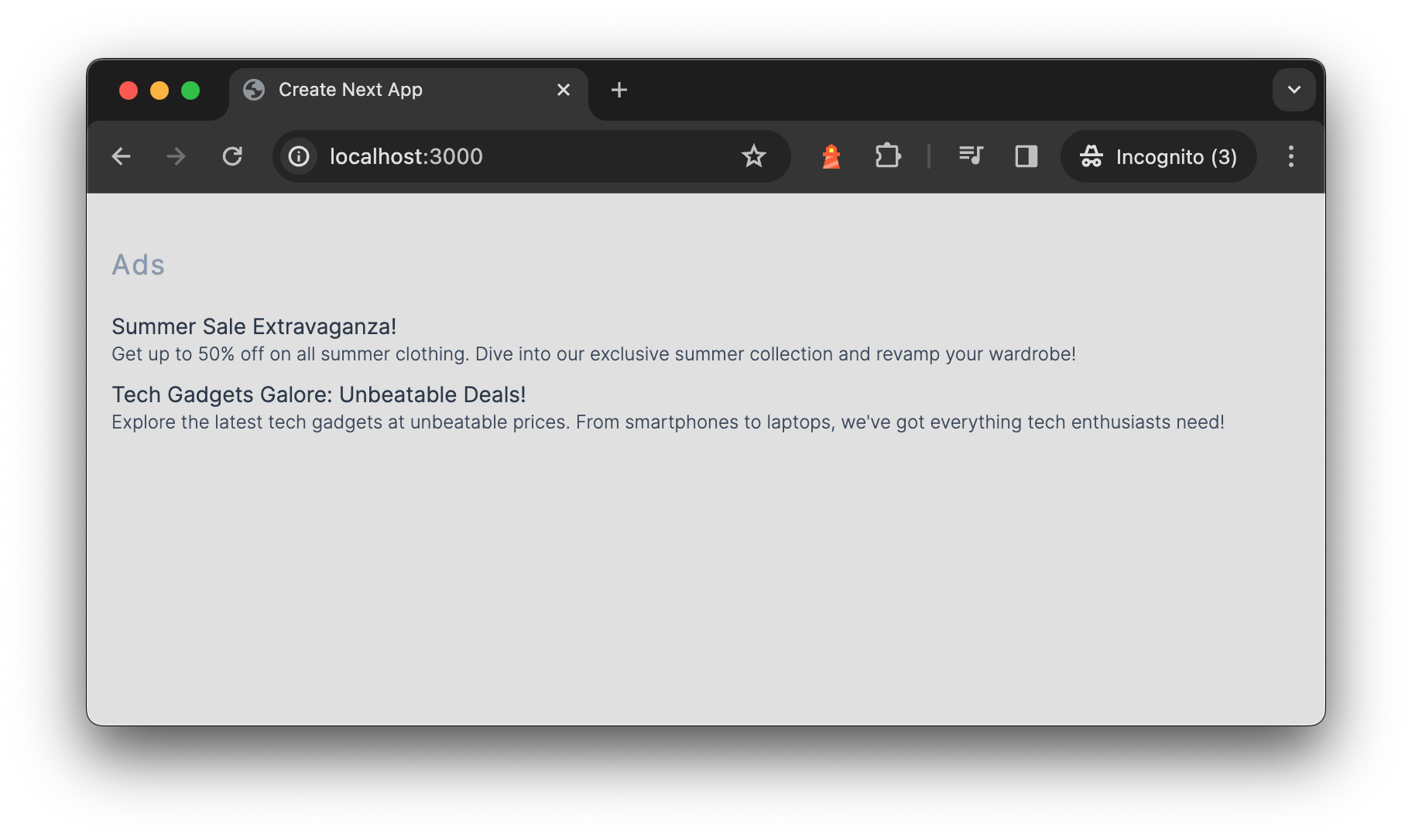 Advertisement Screen