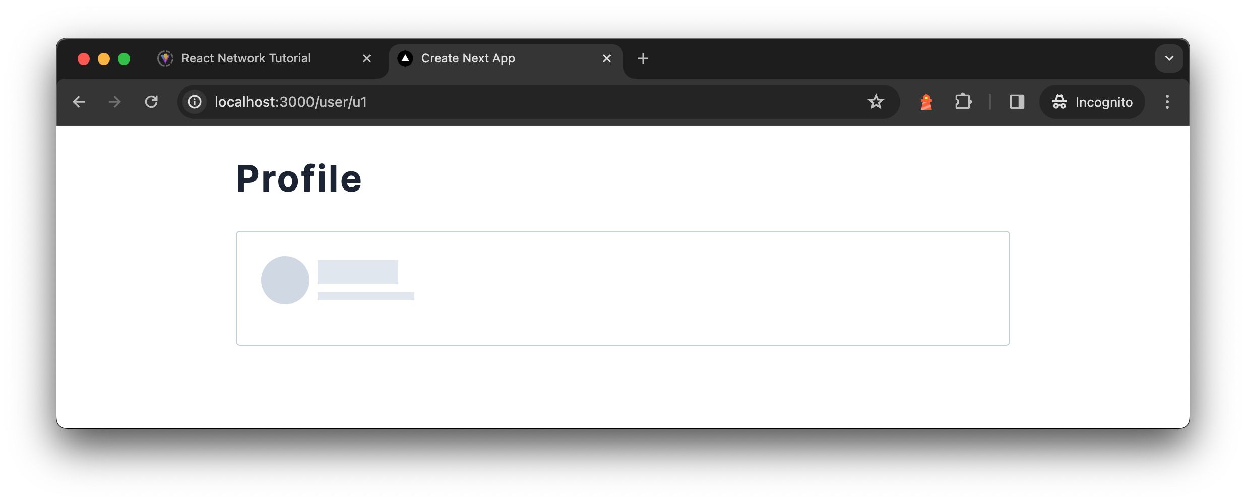 Skeleton for About component